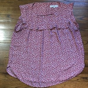 LOFT burnt orange ruffle sleeveless top, size M